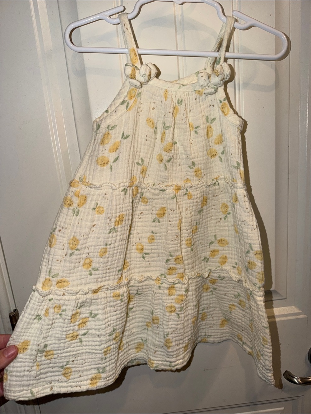 Rabbit bear Girls Tiered Sundress with Yellow Floral Print